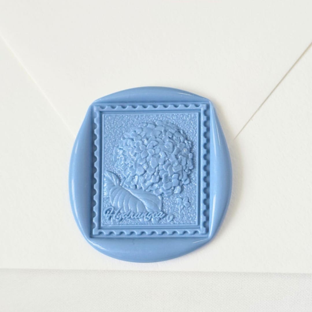 "Hydrangea Postage- Customizable Color- Set of 25 Hand-crafted Wax Seals" - Wax Seals in multicolor by Inkspiringletters