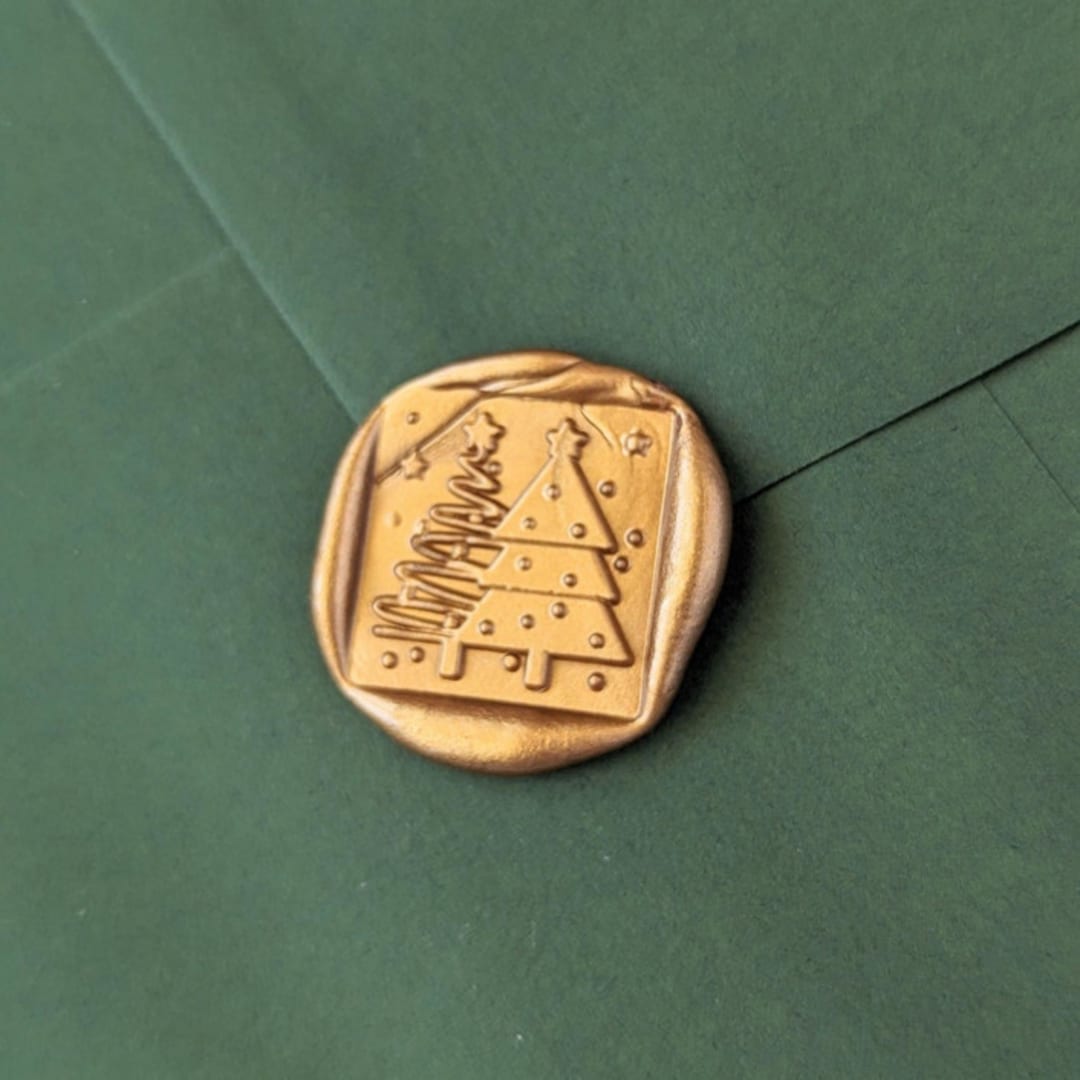 "Christmas Tree- Customizable Color- Set of 25 Hand-crafted Wax Seals" - Wax Seals in multicolor by Inkspiringletters