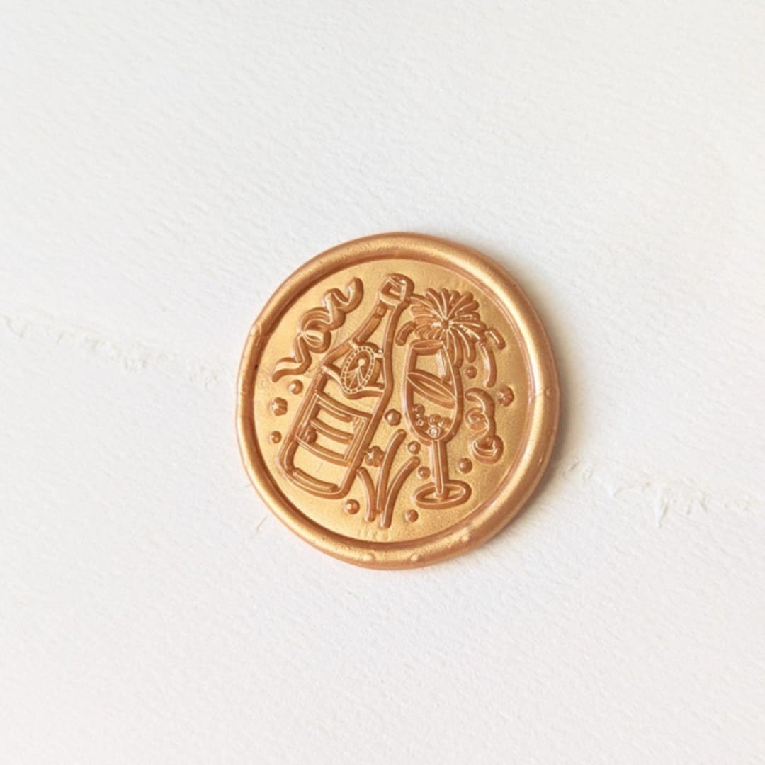 "Pop the Champagne- Customizable Color- Set of 25 Hand-crafted Wax Seals" - Wax Seals in multicolor by Inkspiringletters