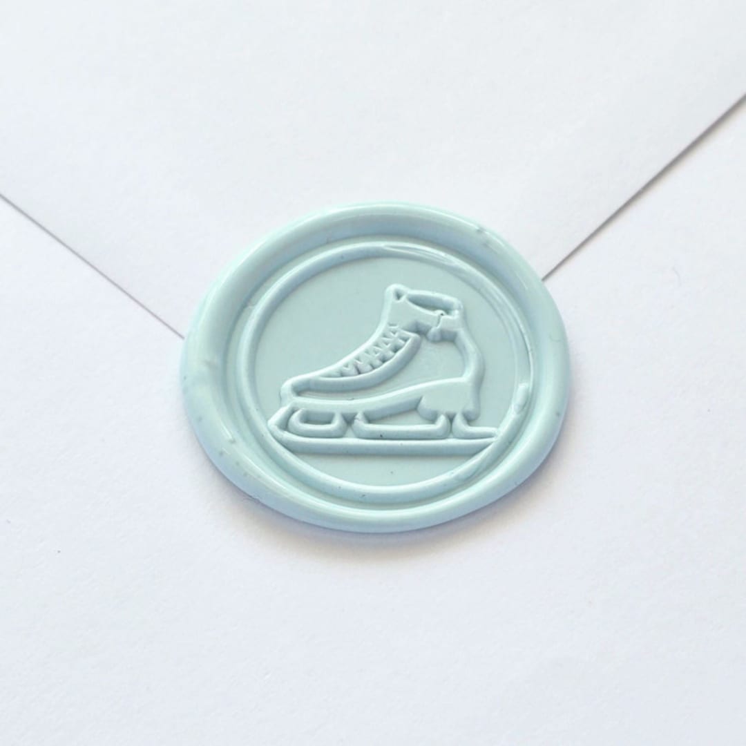 "Ice Skating- Customizable Color- Set of 25 Hand-crafted Wax Seals" - Wax Seals in multicolor by Inkspiringletters