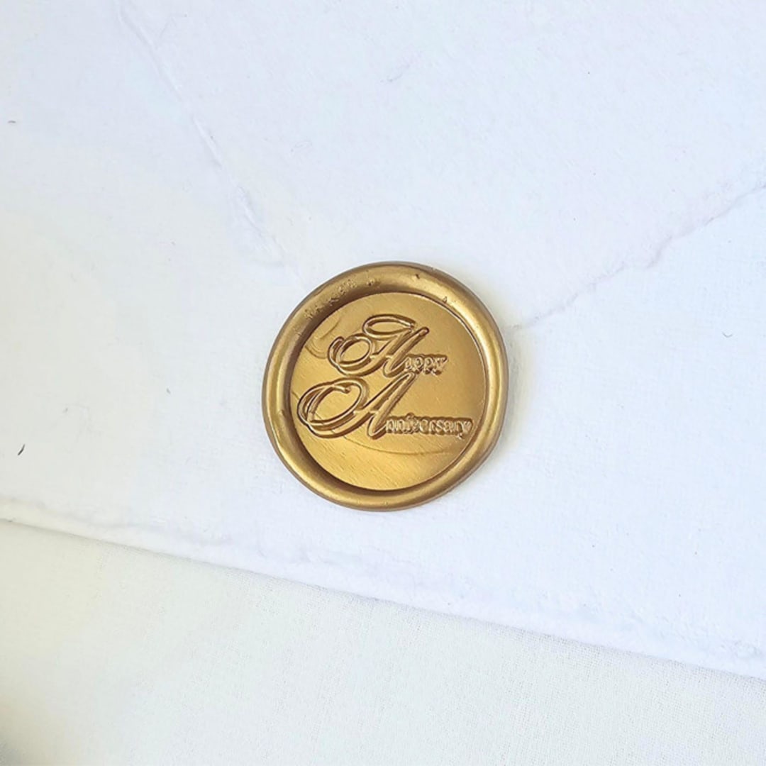 "Happy Anniversary- Customizable Color- Set of 25 Hand-crafted Wax Seals" - Wax Seals in multicolor by Inkspiringletters