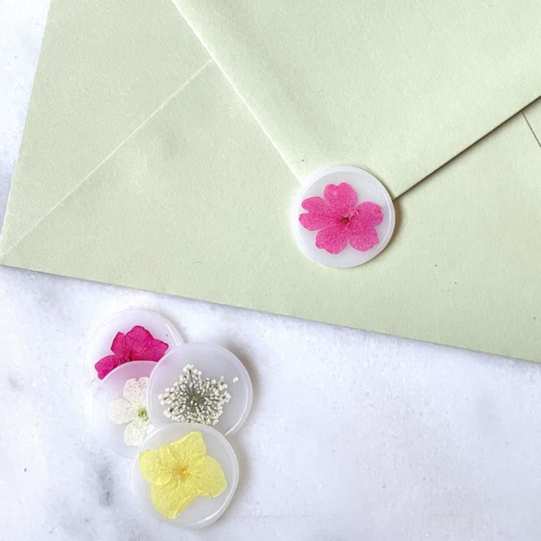 "Dried Flower Wax Seal, Pack of 10, Customizable Color" - Wax Seals in multicolorassorted-colors by Abby Choi