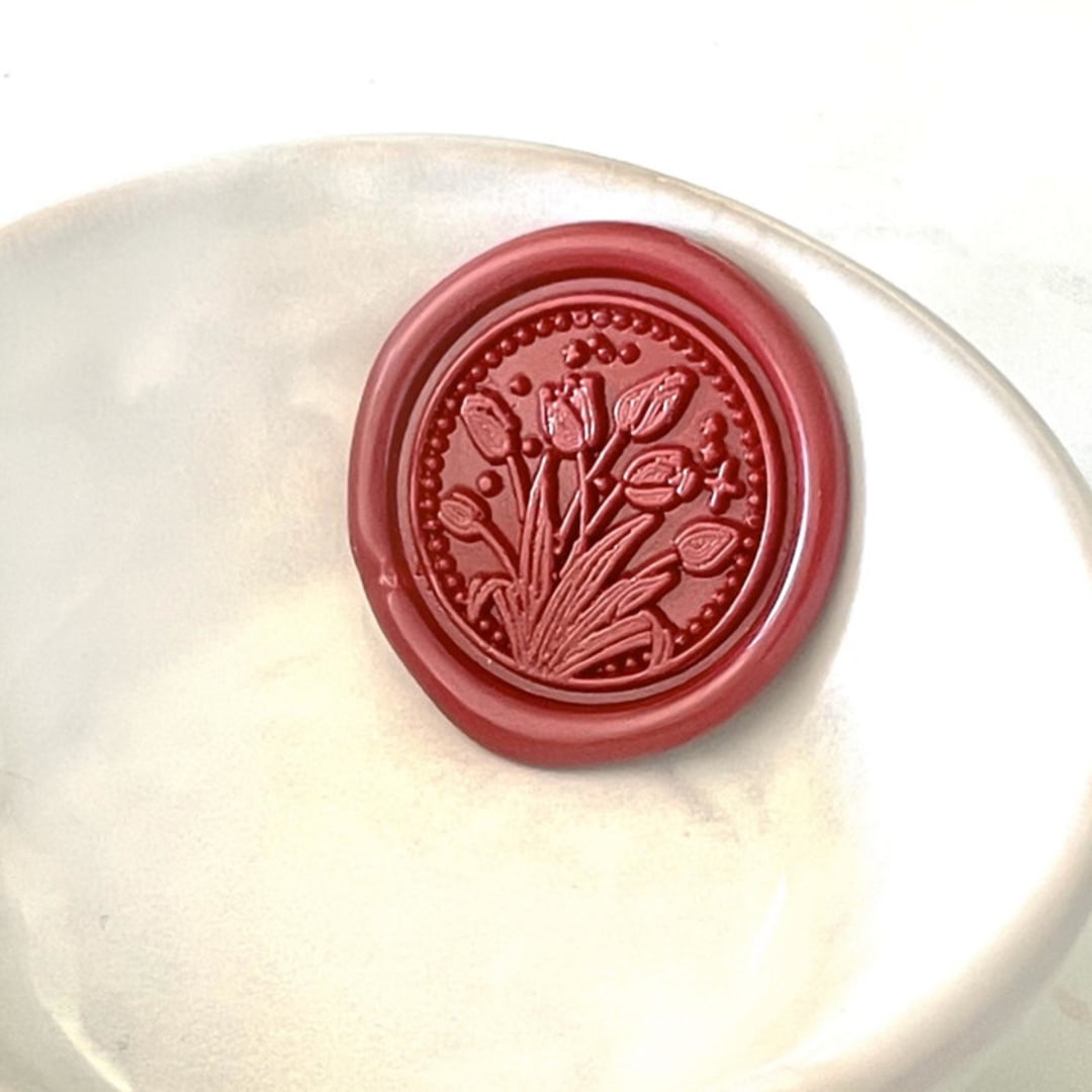 "Tulip and Stars Wax Seal  Pack of 10, Customizable" - Wax Seals in multicolorassorted-colors by Abby Choi