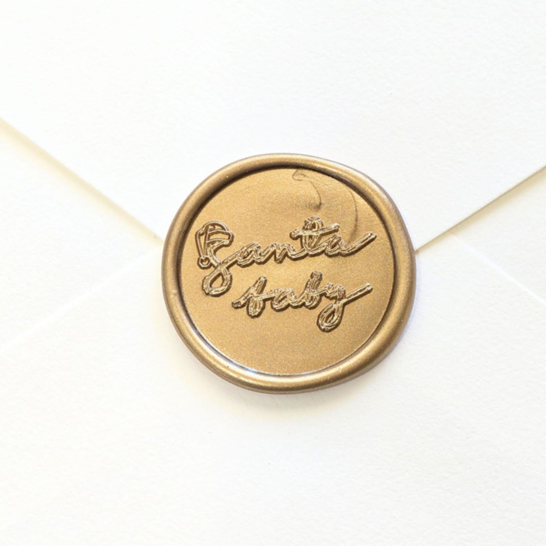 "Santa Baby - Customizable Color- Set of 25 Hand-crafted Wax Seals" - Wax Seals in multicolor by Inkspiringletters