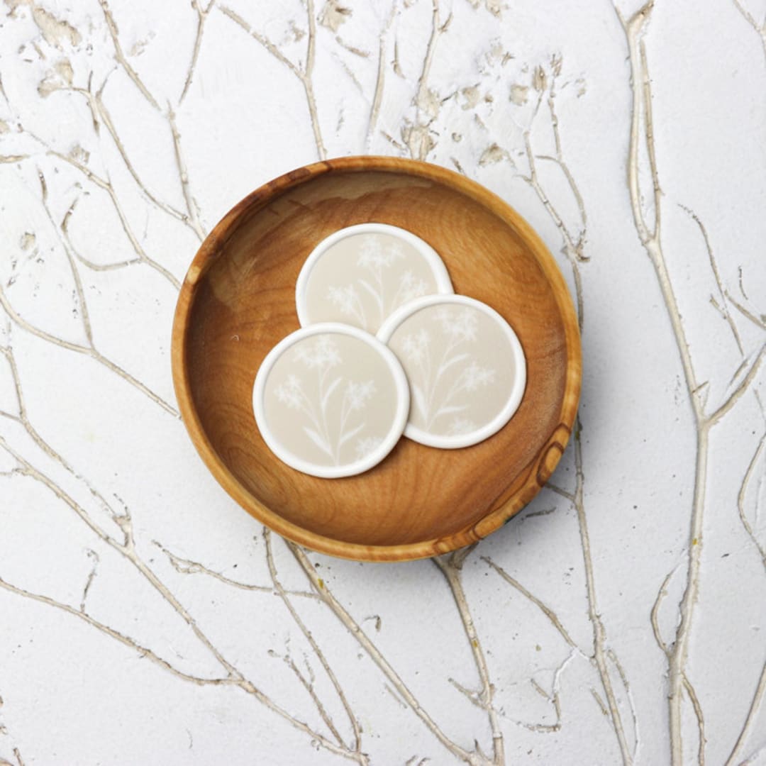 "Beige and White Wildflower Wax Seals | Set of 25" - Wax Seals in beige by Clove and Cedar Design