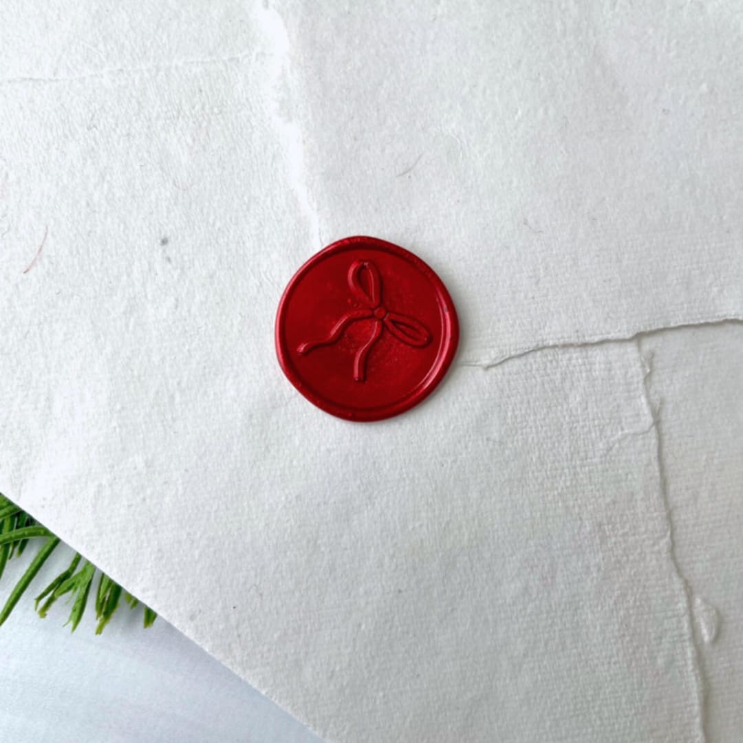 "Bow Red Wax Seal - set of 10" - Wax Seals in red by Honey Silks Co