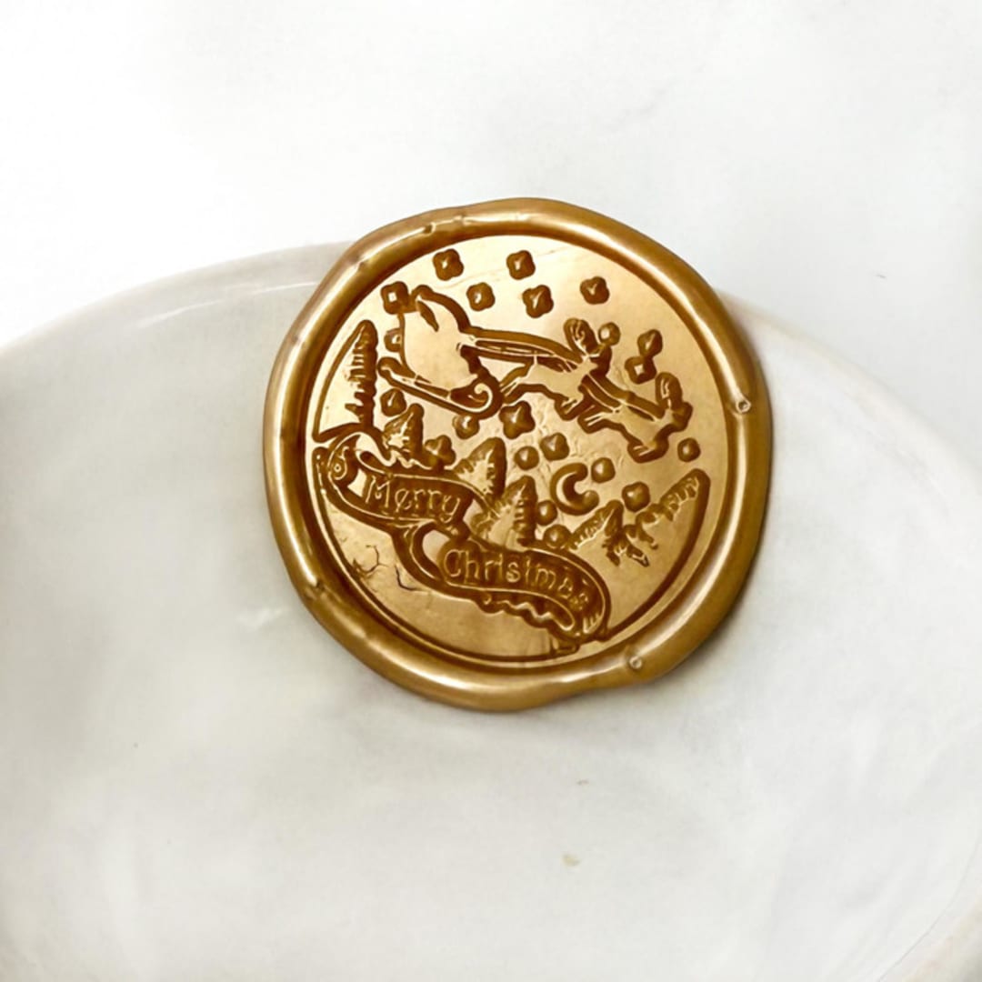 "Santa's Sleigh Christmas Wax Seal, Pack of 10, Customizable Color" - Wax Seals in multicolorassorted-colors by Abby Choi