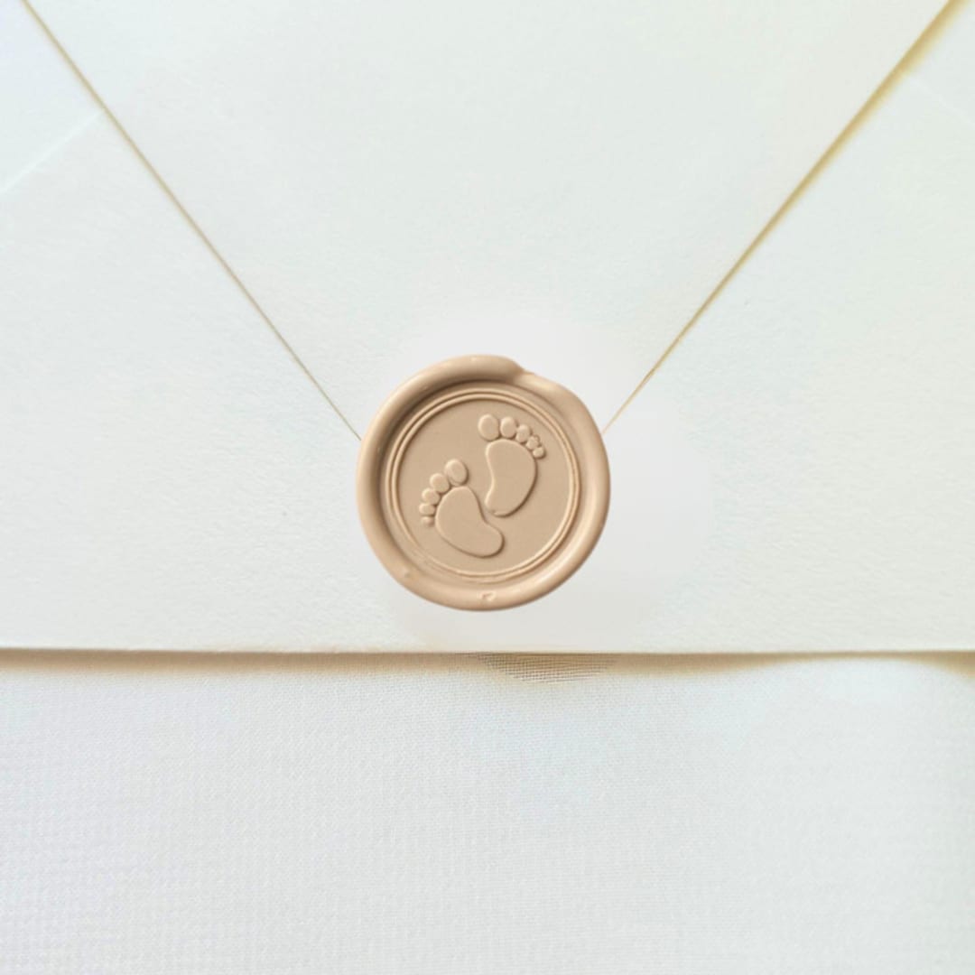 "Baby Feet - Taupe- Set of 25 Hand-crafted Wax Seals" - Wax Seals in natural by Inkspiringletters