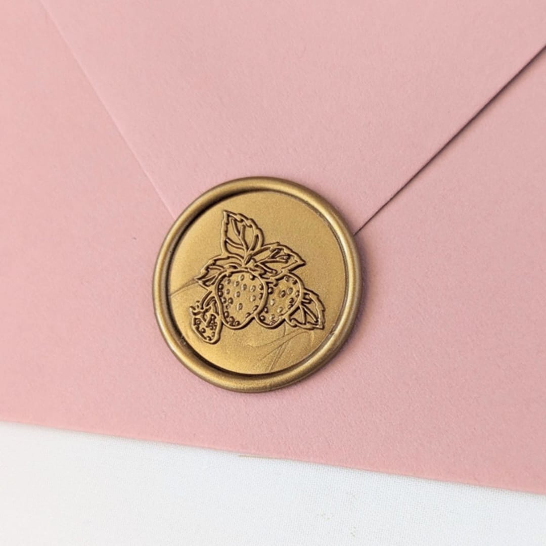 "Strawberries- Customizable Color- Set of 25 Hand-crafted Wax Seals" - Wax Seals in multicolor by Inkspiringletters