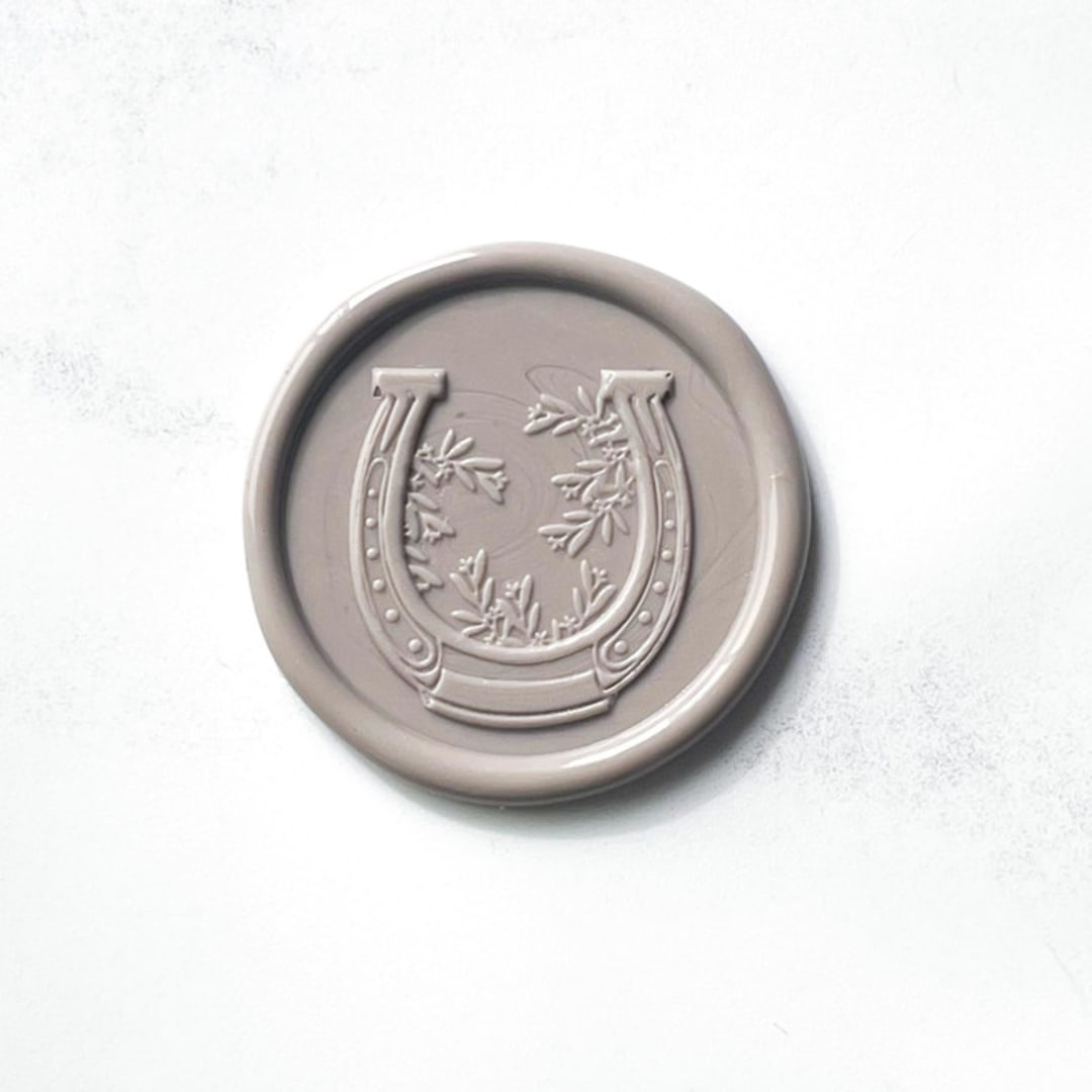 "Horseshoe in Clay Pack of 10" - Wax Seals in gray by Abby Choi