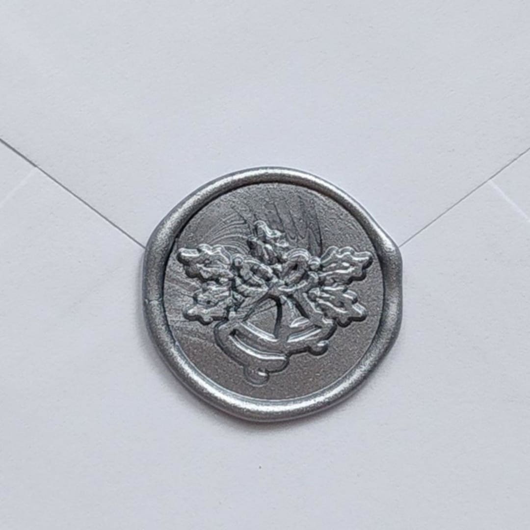 Customizable Color Holiday Bells Wax Seals, Self-Adhesive Seals, Set of 5