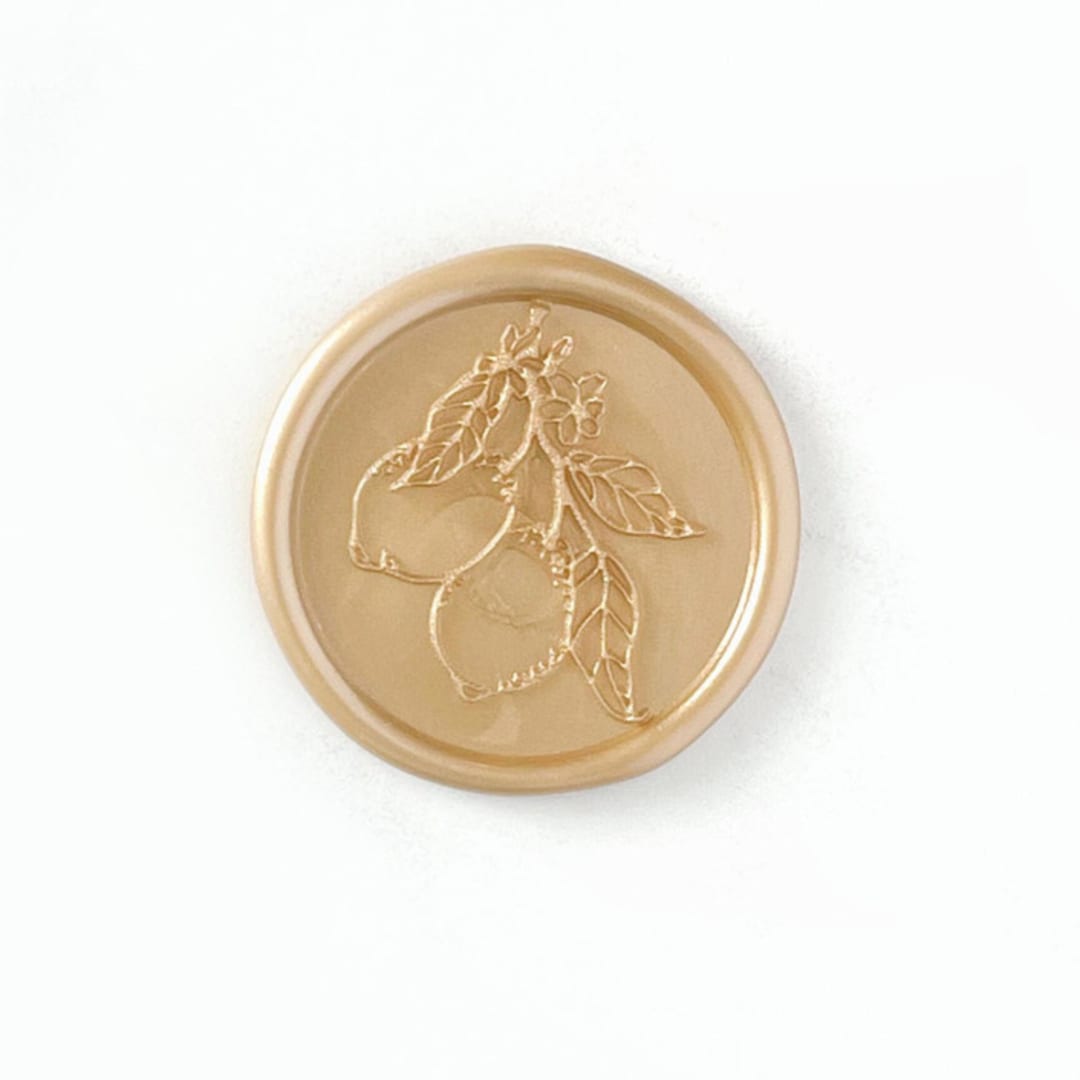 "Lemons Wax Seal in Prosecco Pack of 10" - Wax Seals in gold by Abby Choi