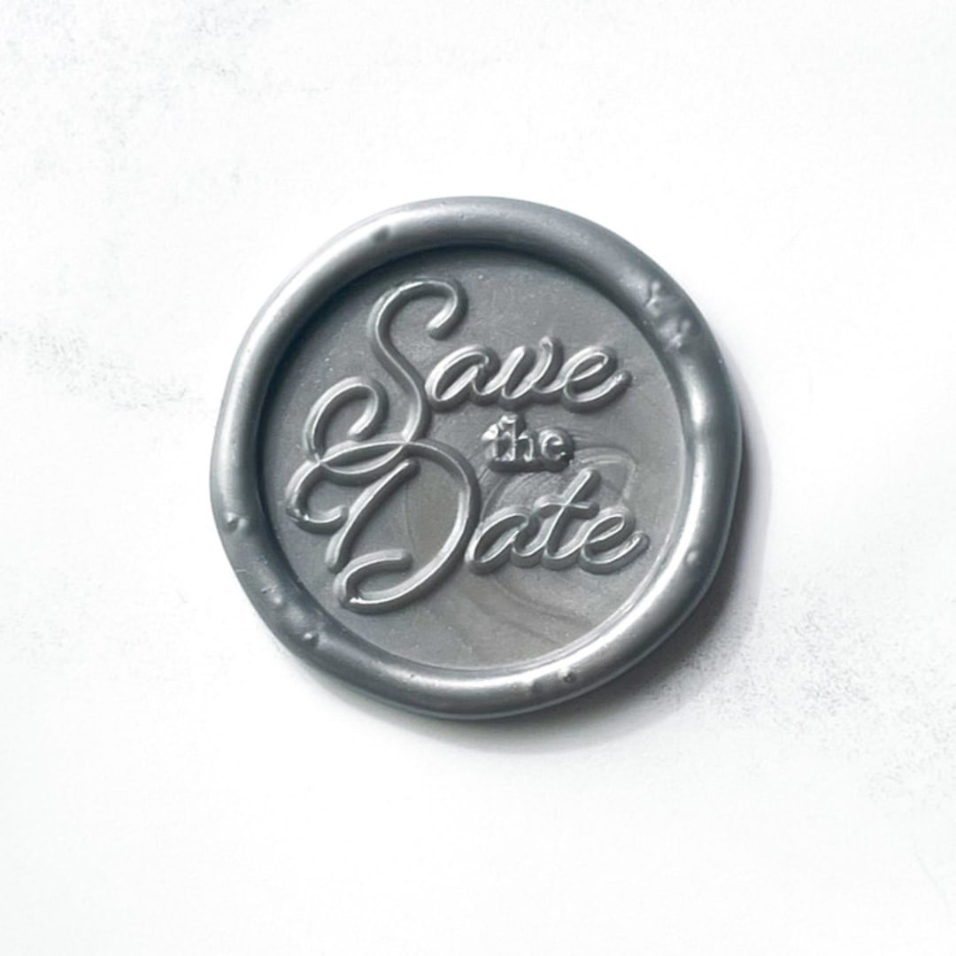 "Save the Date in Silver Pack of 10" - Wax Seals in silver by Abby Choi