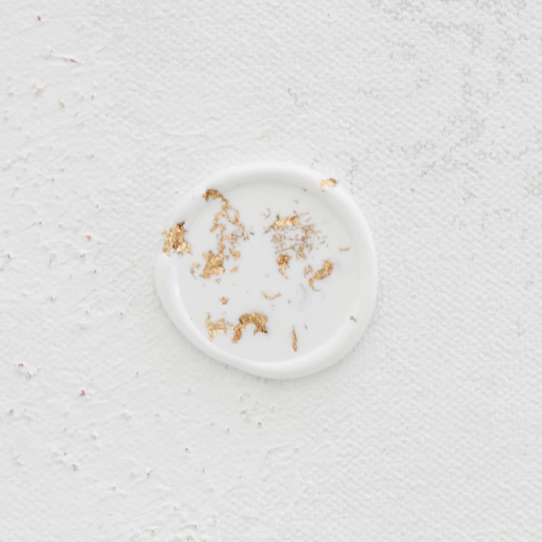 White and Gold Wax Seals | Set of 25