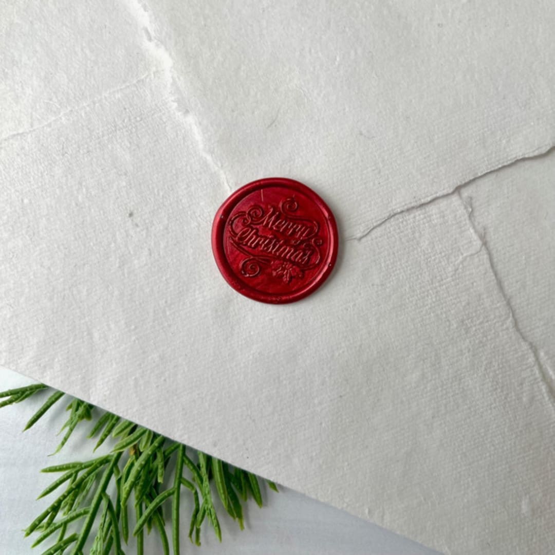 "Merry Christmas Red Wax Seal - Set of 10" - Wax Seals in red by Honey Silks Co