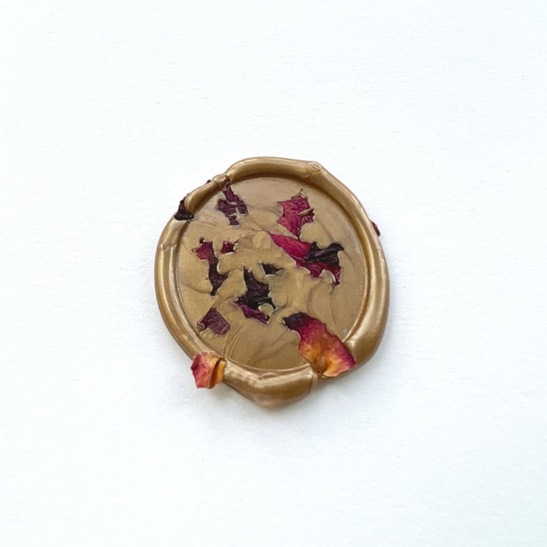 "Rose Confetti Wax Seal in Gold | Pack of 10" - Wax Seals in gold by Caitlin Home