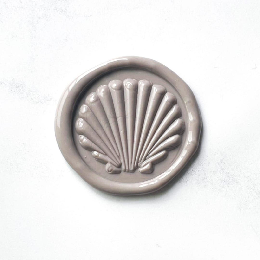 "Seashell in Clay Pack of 10" - Wax Seals in gray by Abby Choi