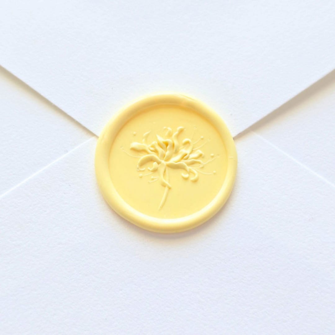 "Chrisanthemum- Customizable Color -  Hand-crafted Wax Seals- Set of 25" - Wax Seals in multicolor by Inkspiringletters