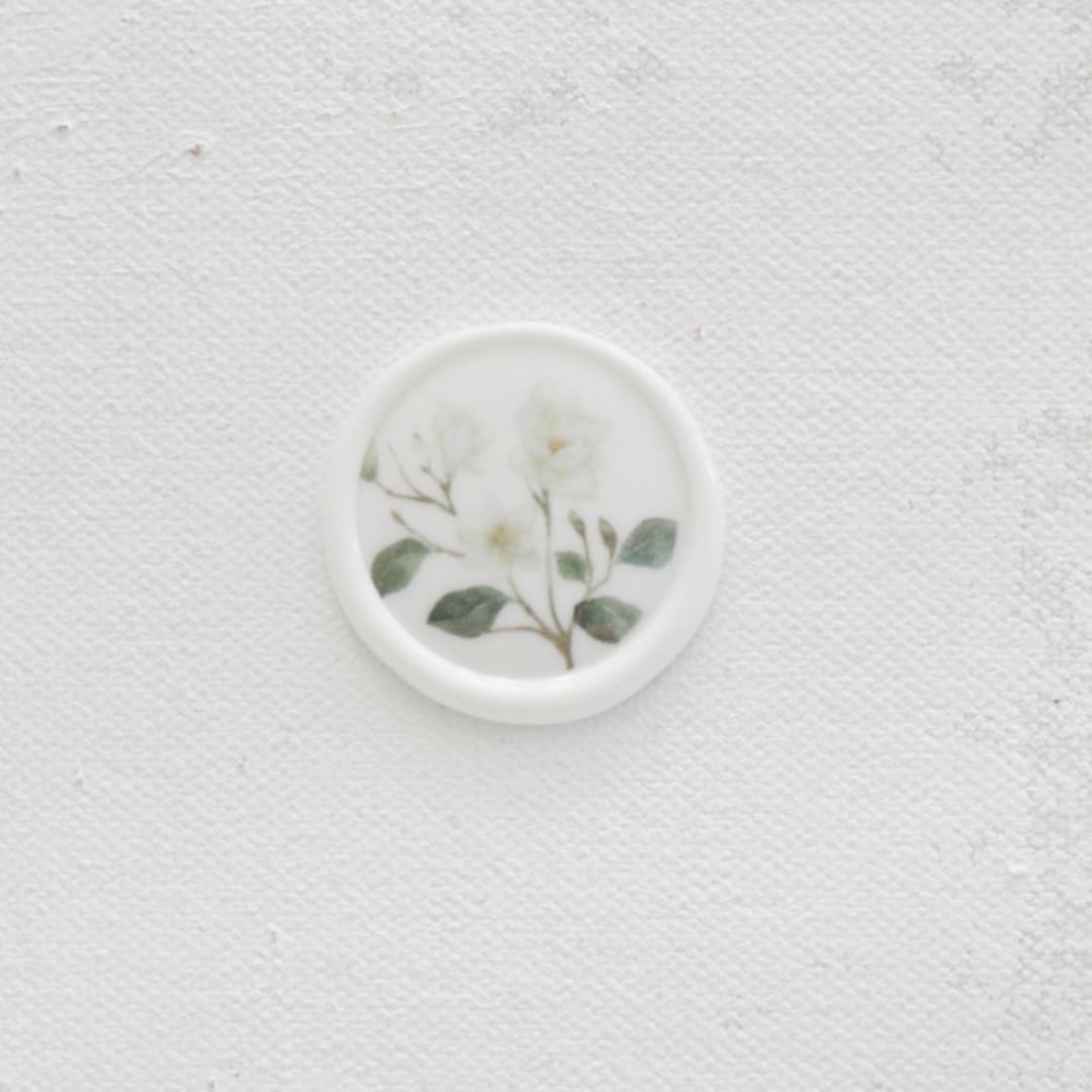White Magnolia Vellum Wax Seals | Set of 25