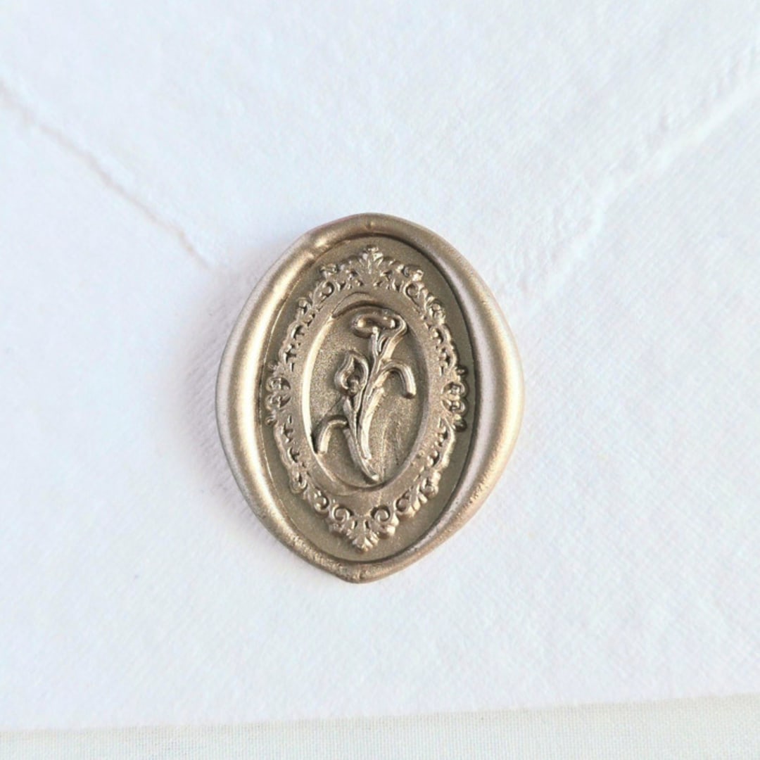 "Framed Lily- Customizable Color- Set of 25 Hand-crafted Wax Seals" - Wax Seals in multicolor by Inkspiringletters