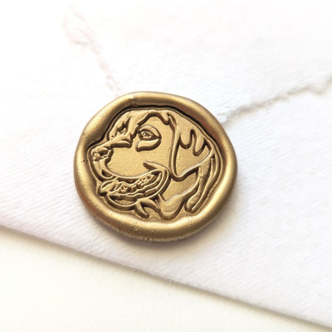 "Golden Retriever- Customizable Color- Set of 25 Hand-crafted Wax Seals" - Wax Seals in multicolor by Inkspiringletters