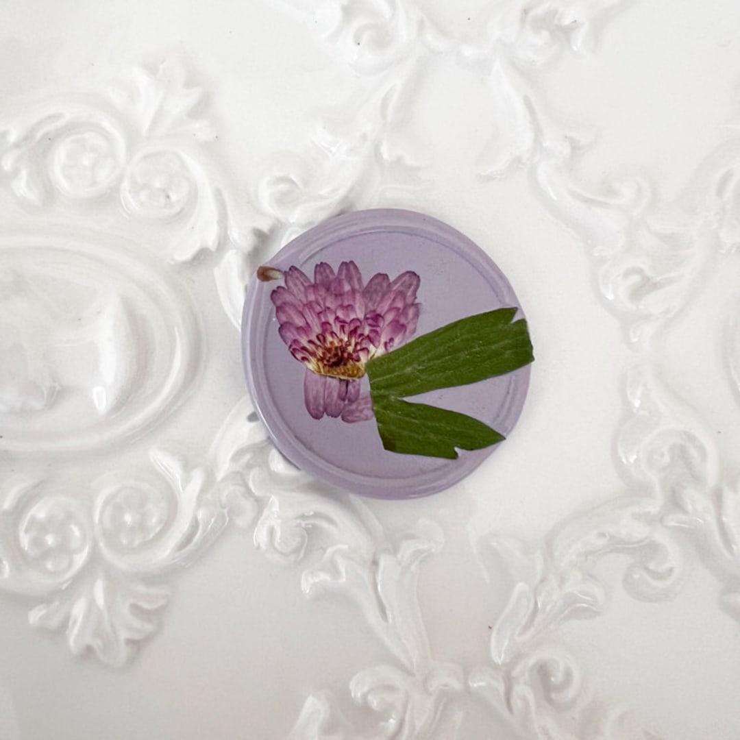 "Purple Mums in Lilac Wax Seals | Pack of 10" - Wax Seals in purple by Caitlin Home