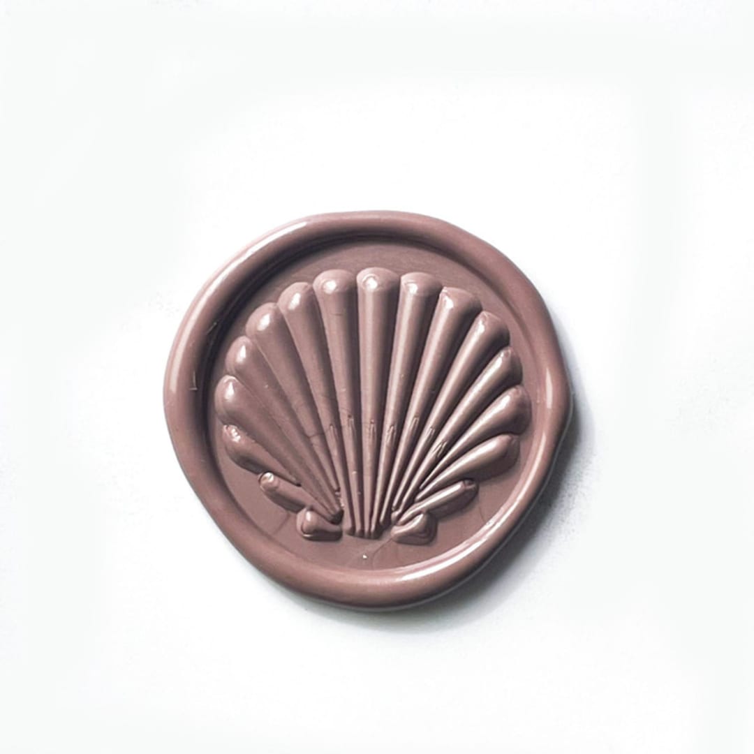"Seashell in Café Pack of 10" - Wax Seals in brown by Abby Choi