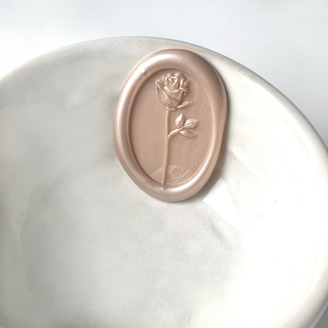 "Single Stem Rose Wax Seal, Pack of 10, Customizable Color" - Wax Seals in multicolorassorted-colors by Abby Choi