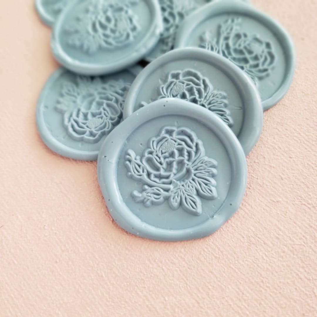 Floral Peony Wax Seals (pack of 10) - Customizable color