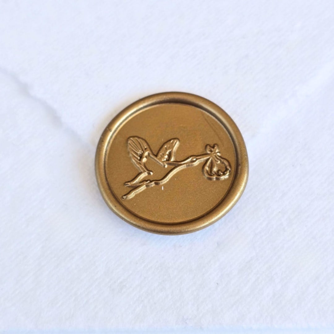 "Stork-  Customizable Color- Set of 25 Hand-crafted Wax Seals" - Wax Seals in multicolor by Inkspiringletters