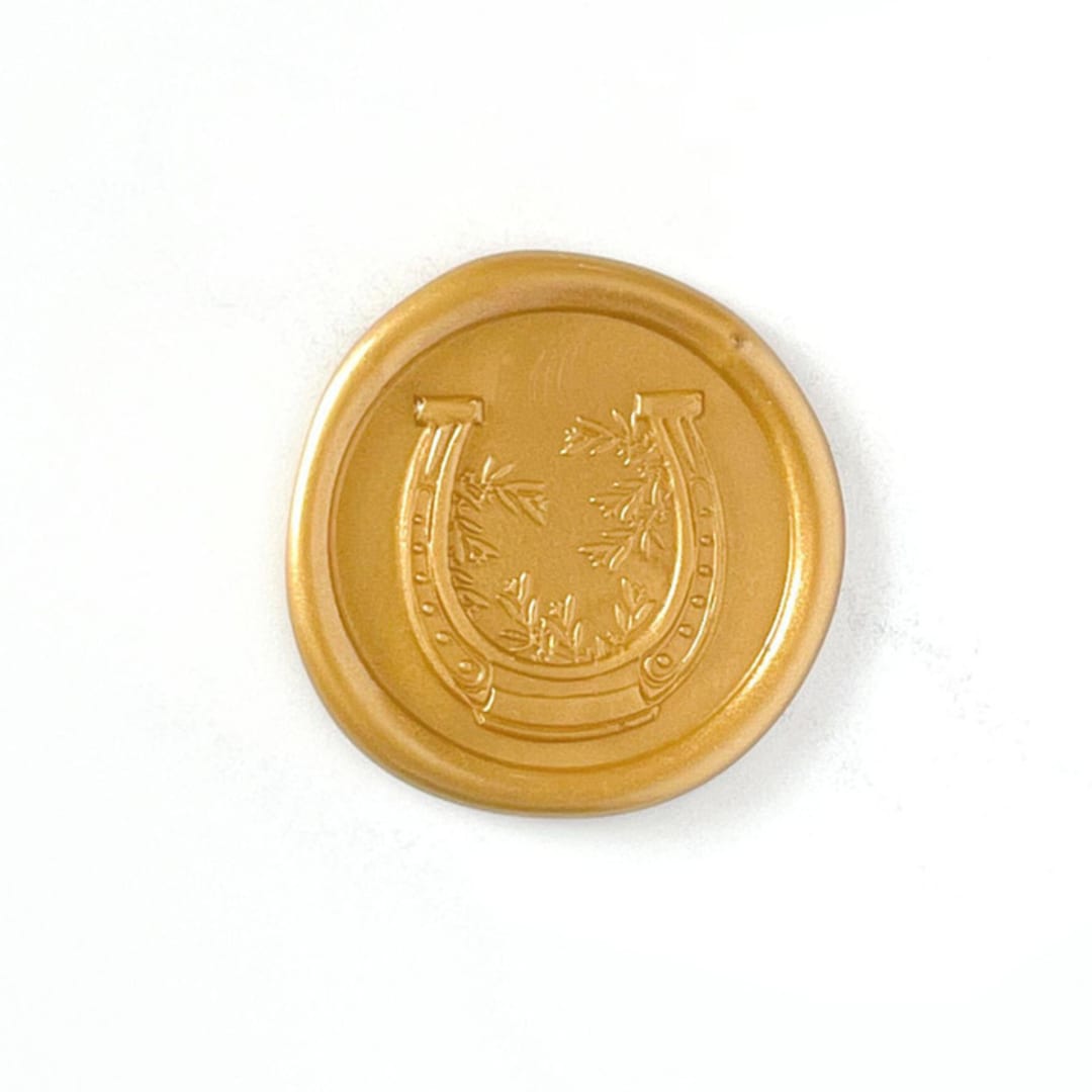 "Horseshoe Wax Seal in Traditional Gold Pack of 10" - Wax Seals in gold by Abby Choi