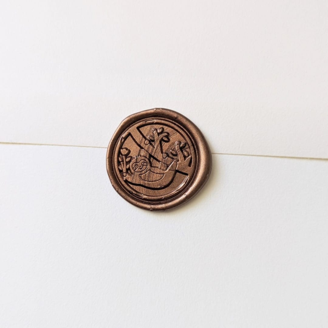 "Sloth- Bronze- Customizable Color- Set of 25 Hand-crafted Wax Seals" - Wax Seals in multicolor by Inkspiringletters