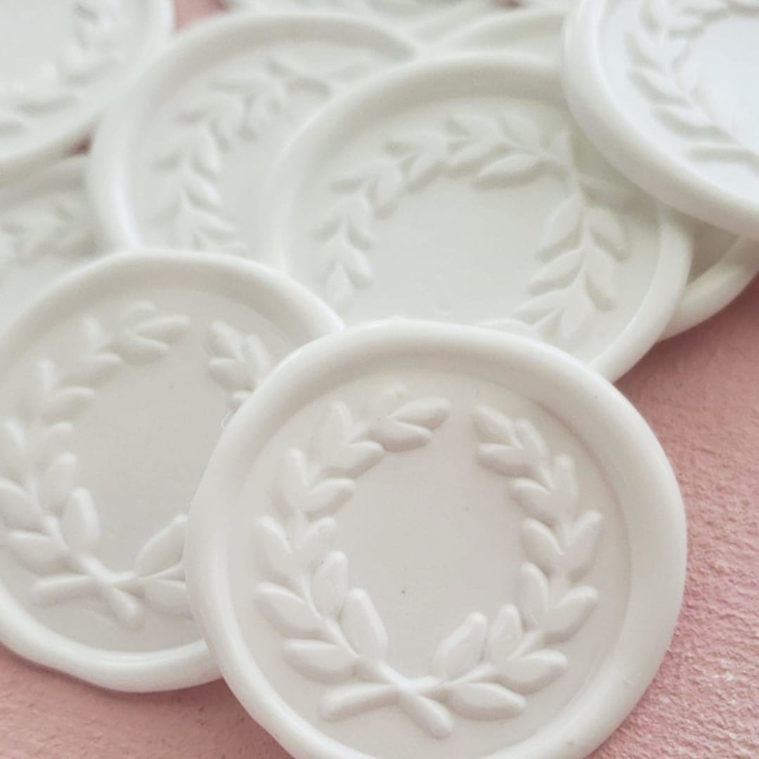 Botanical Laurel Wreath Wedding Wax Seals (pack of 10) - Customizable color