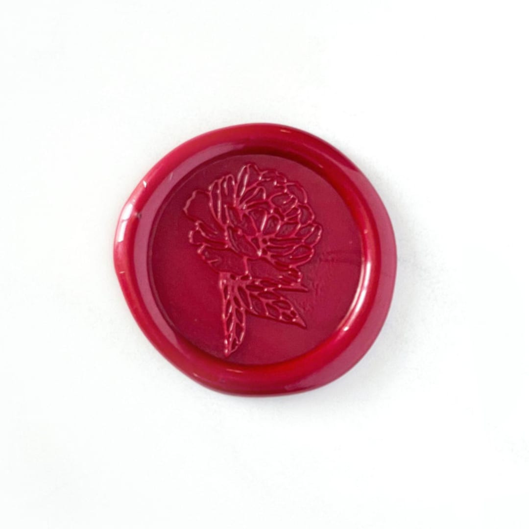 "Peony Wax Seal in Sangria Pack of 10" - Wax Seals in red by Abby Choi