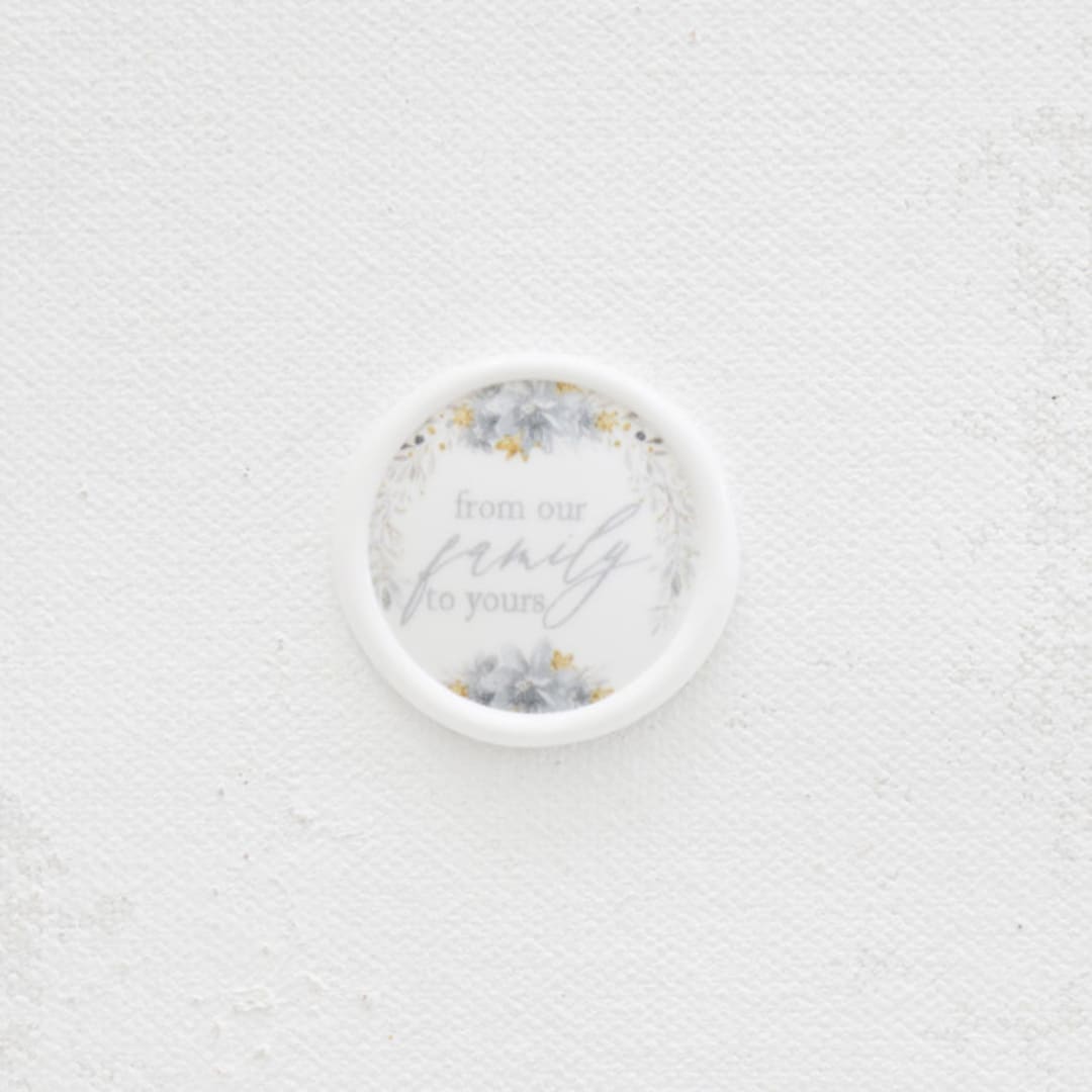 "Blue From Our Family to Yours Wax Seals | Set of 25" - Wax Seals in blue by Clove and Cedar Design