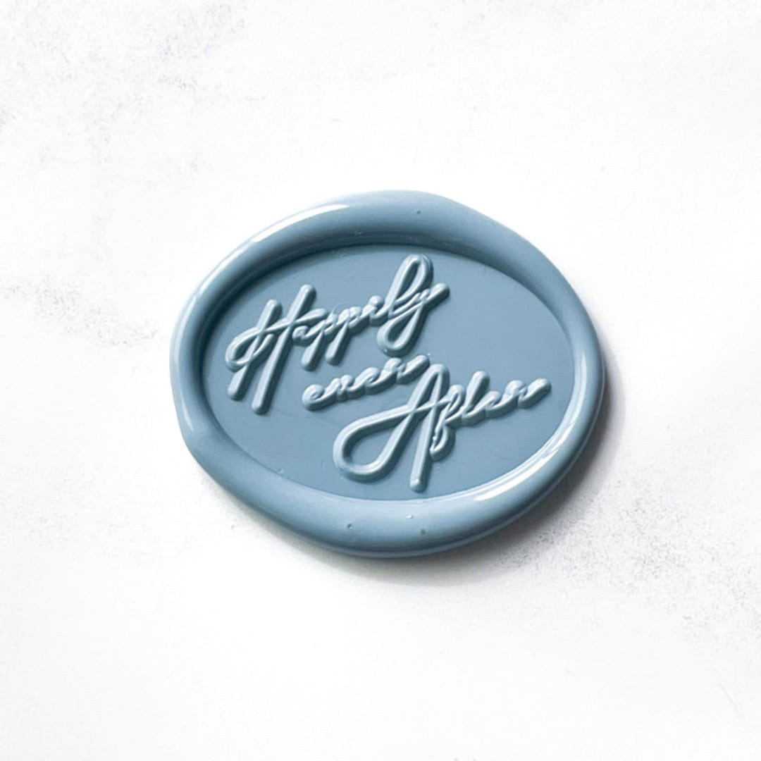 "Happily Ever After in Dusty Blue Pack of 10" - Wax Seals in blue by Abby Choi