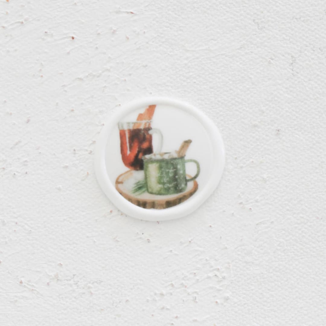 "Holiday Drink Vellum Wax Seals | Set of 25" - Wax Seals in multicolor by Clove and Cedar Design