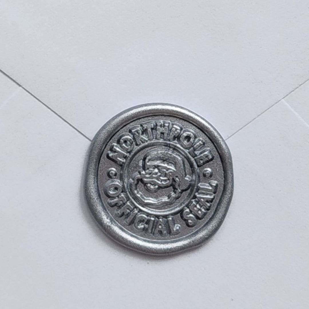 Customizable Color Santa North Pole Official Seal Wax Seals, Self-Adhesive Seals, Set of 5