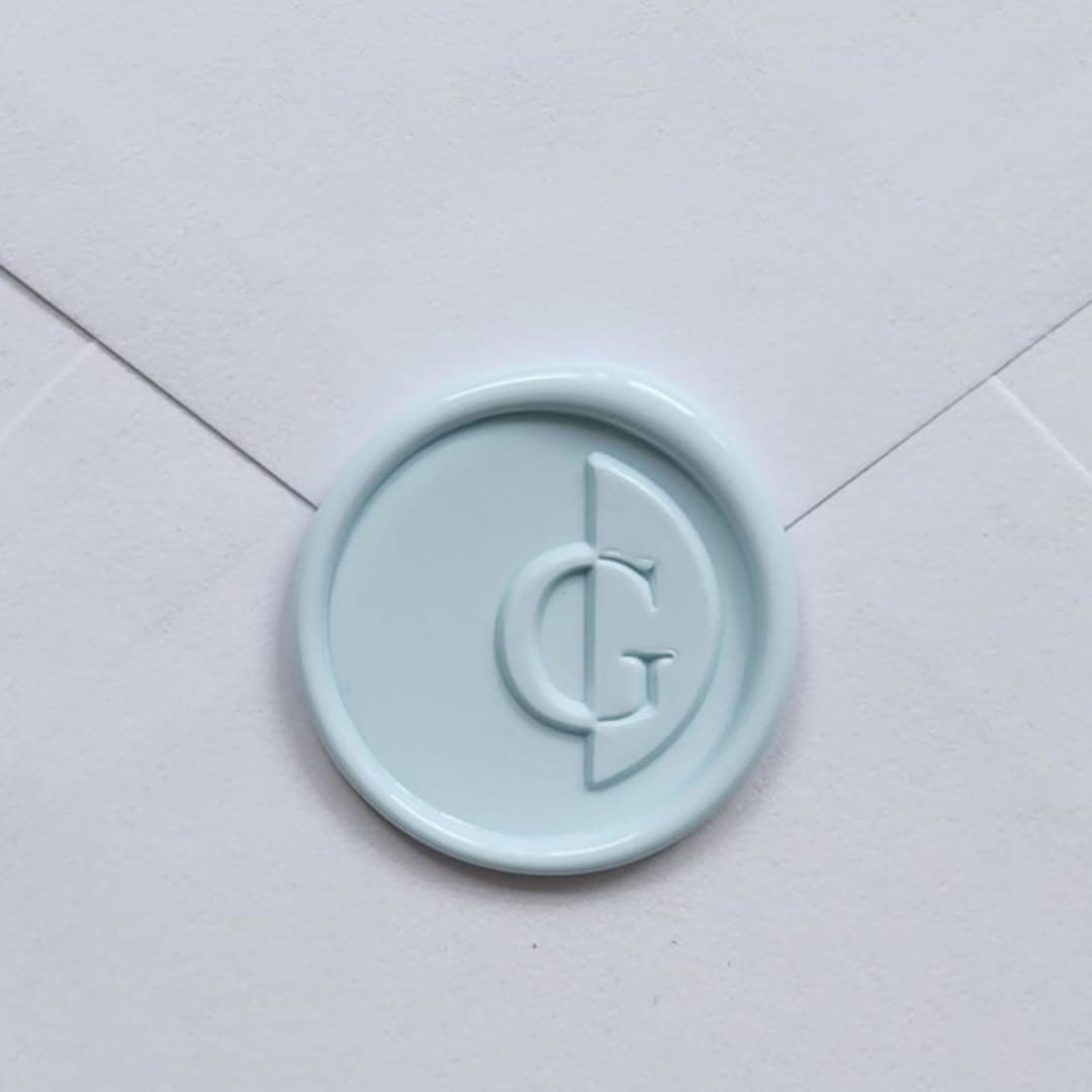 "Customizable Color "G" Monogrammed Self-adhesive Wax Seals, Set of 5" - Wax Seals in multicolorassorted-colors by MC silverlinings