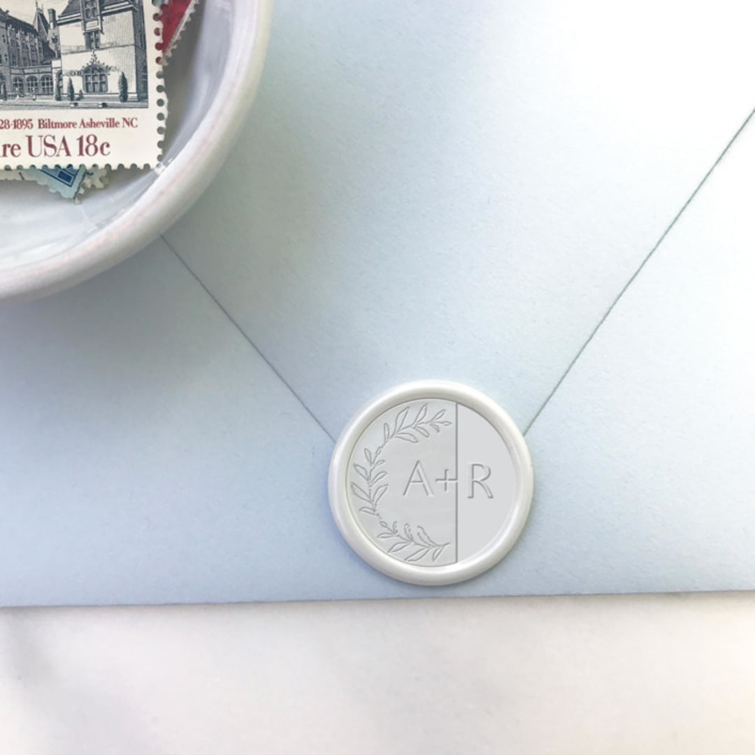 "Half Wreath Initial Wax Seals, Pack of 50, Customizable" - Wax Seals in multicolorassorted-colors by Abby Choi