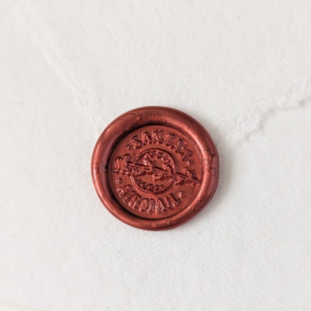 "Santa's Airmail- Customizable Color - Set of 25  Hand-crafted Wax Seals" - Wax Seals in red by Inkspiringletters