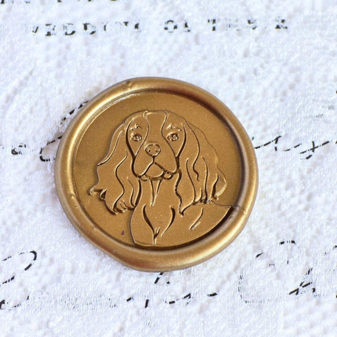 "Cocker Spaniel- Customizable Color- Set of 25 Hand-crafted Wax Seals" - Wax Seals in multicolor by Inkspiringletters