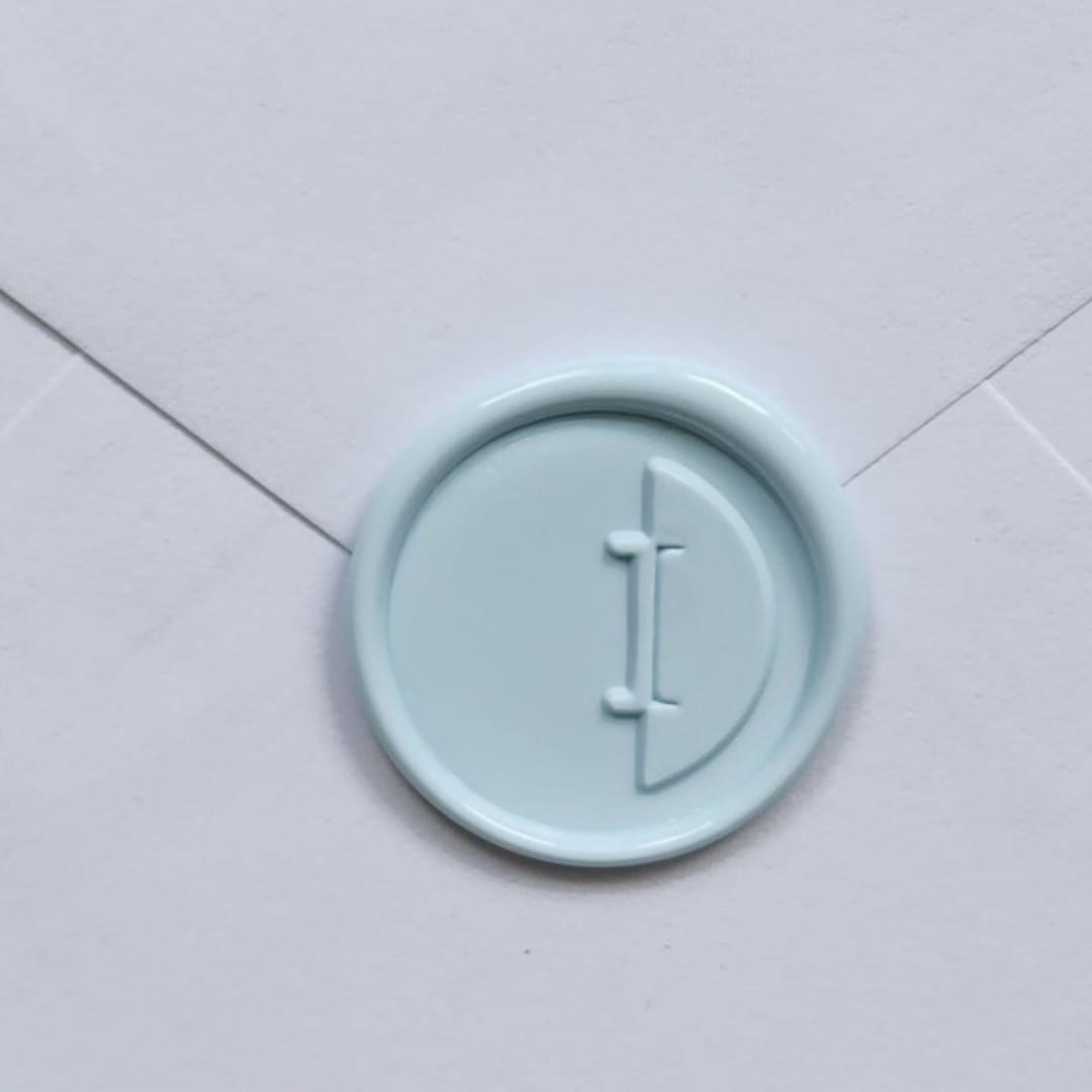 "Customizable Color "I" Monogrammed Self-adhesive Wax Seals, Set of 5" - Wax Seals in multicolorassorted-colors by MC silverlinings