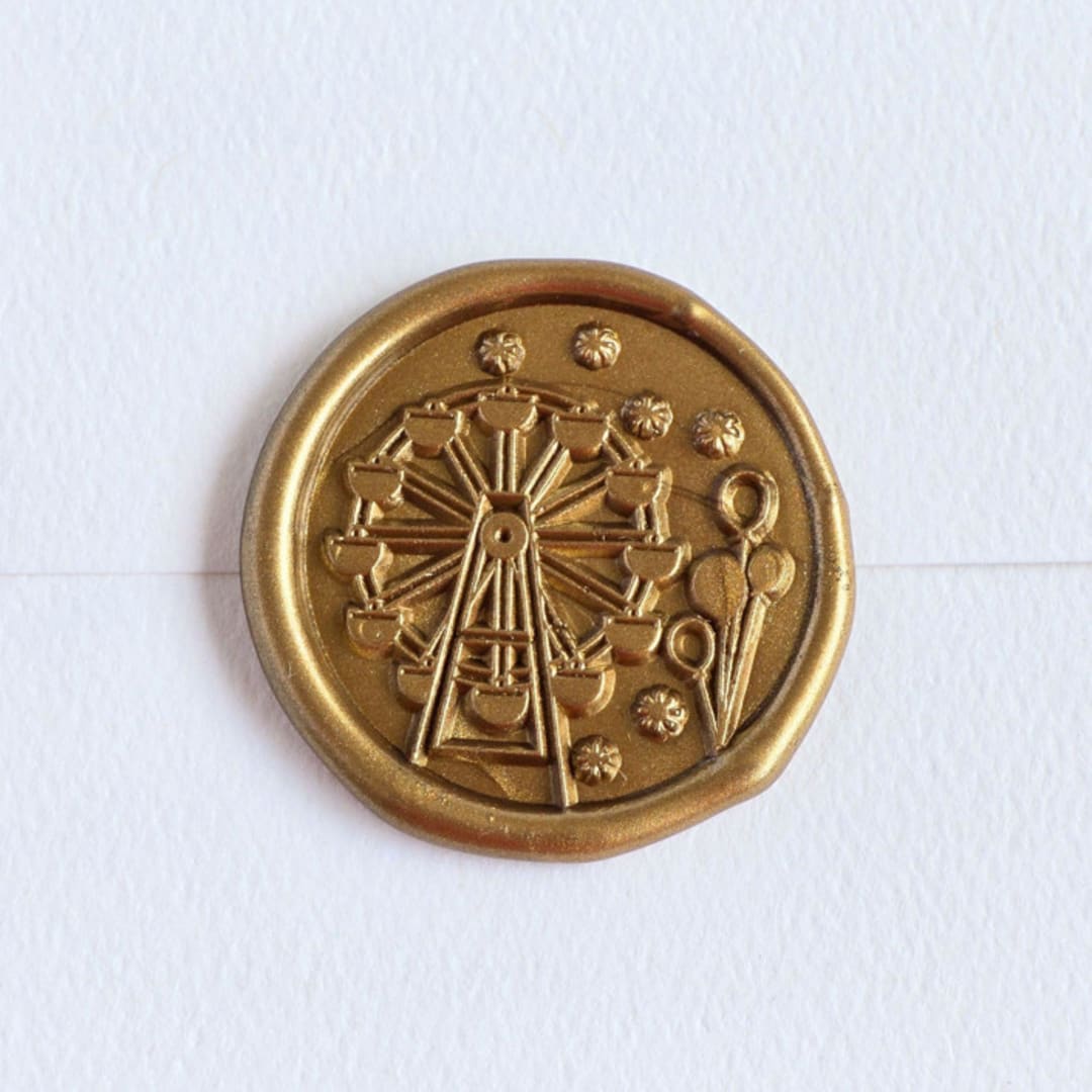 "Ferris Wheel- Customizable Color- Set of 25 Hand-crafted Wax Seals" - Wax Seals in multicolor by Inkspiringletters