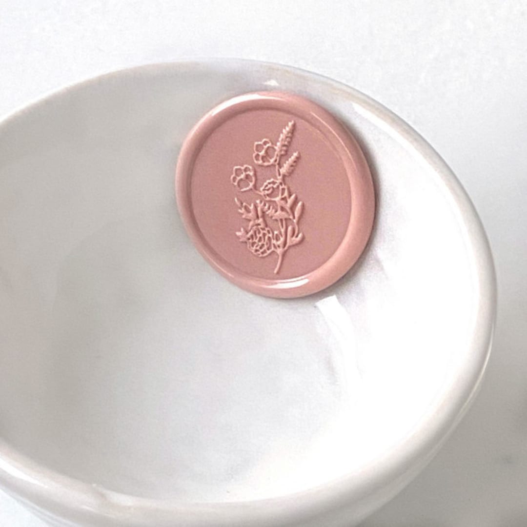 "Delicate Flower Wax Seal Pack of 10, Customizable Color" - Wax Seals in multicolorassorted-colors by Abby Choi