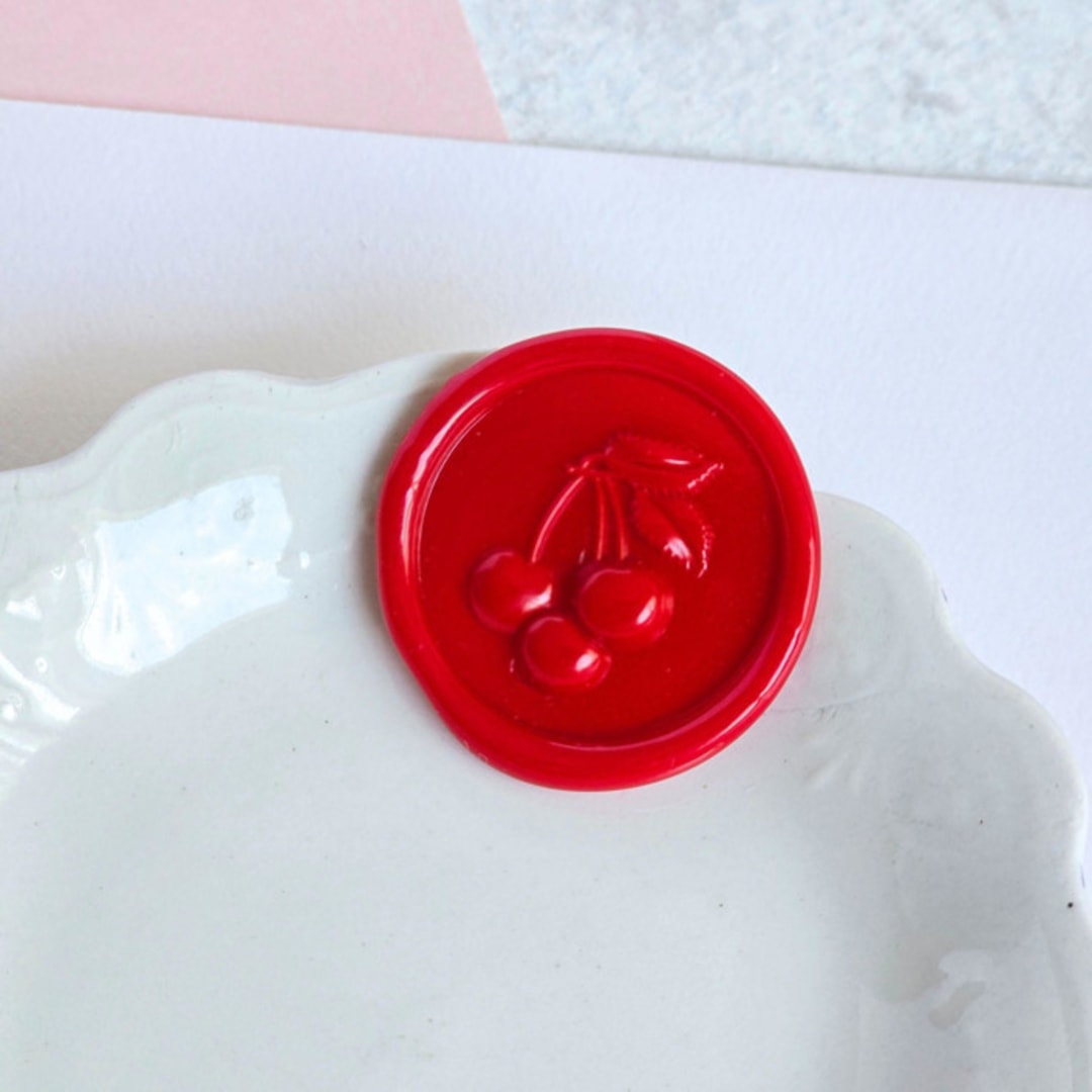 "Cherries- Customizable Color- Set of 25 Hand-crafted Wax Seals" - Wax Seals in multicolor by Inkspiringletters