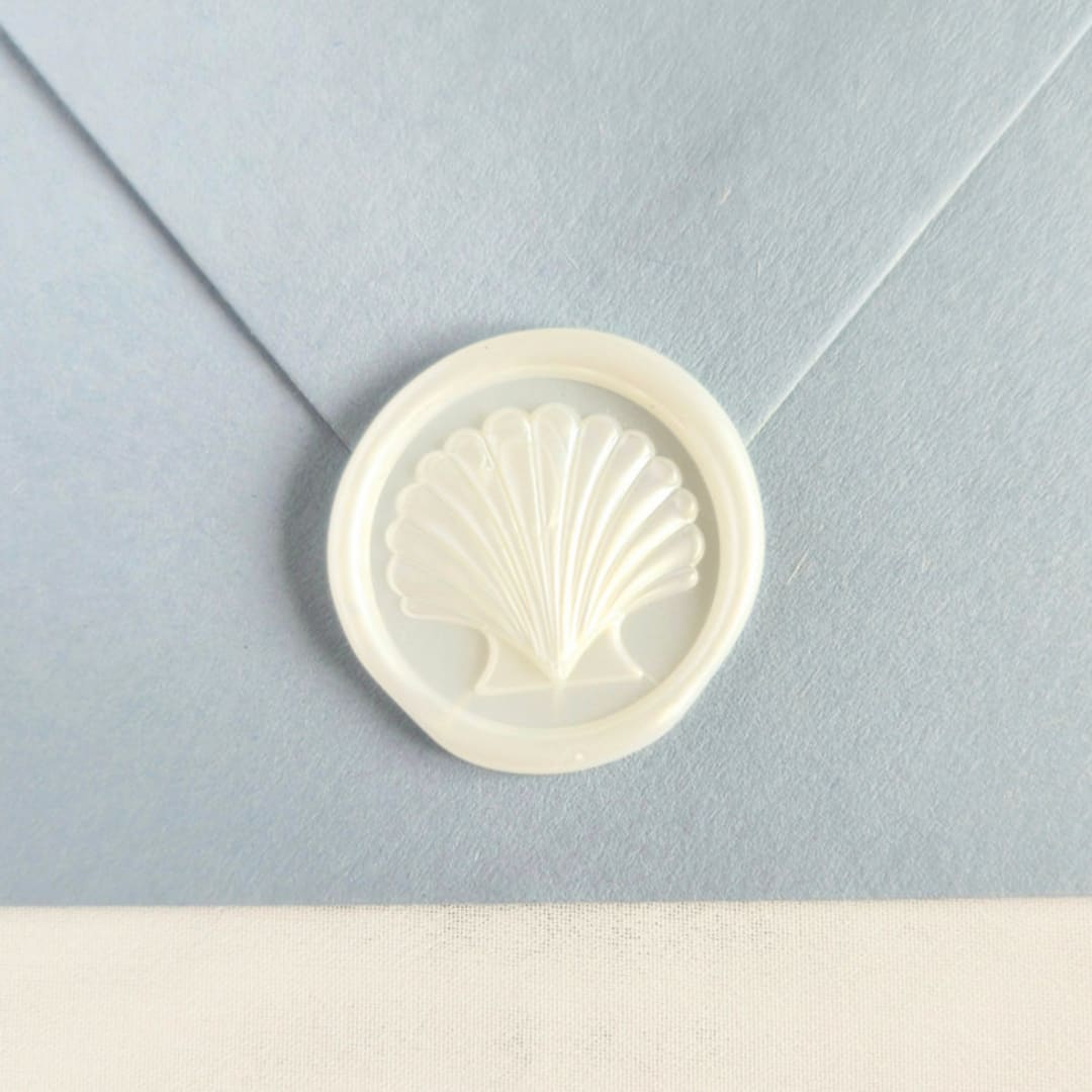 "Modern Seashell- Customizable Color- Set of 25  Hand-crafted Wax Seals" - Wax Seals in multicolor by Inkspiringletters