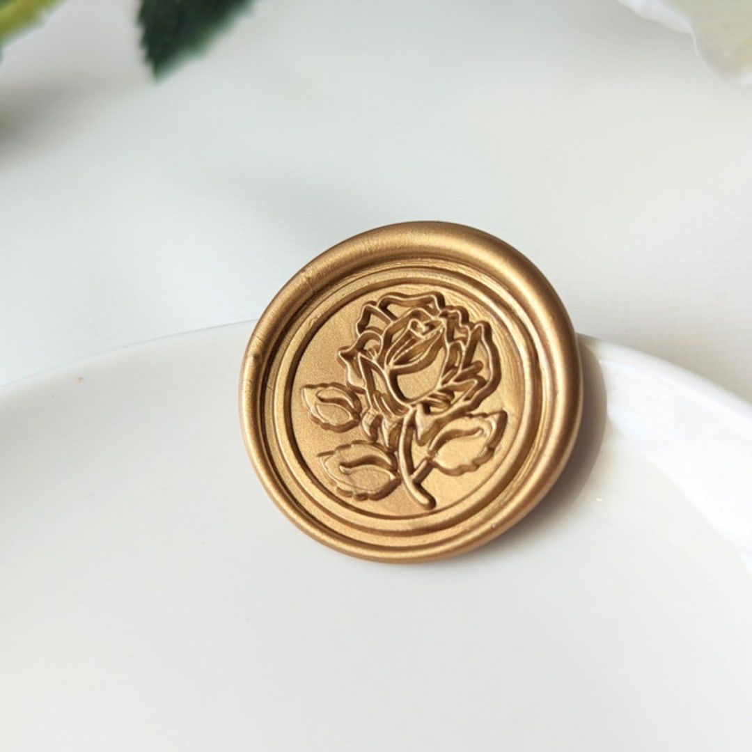"Romantic Rose- Customizable Color- Set of 25 Hand-crafted Wax Seals" - Wax Seals in multicolor by Inkspiringletters