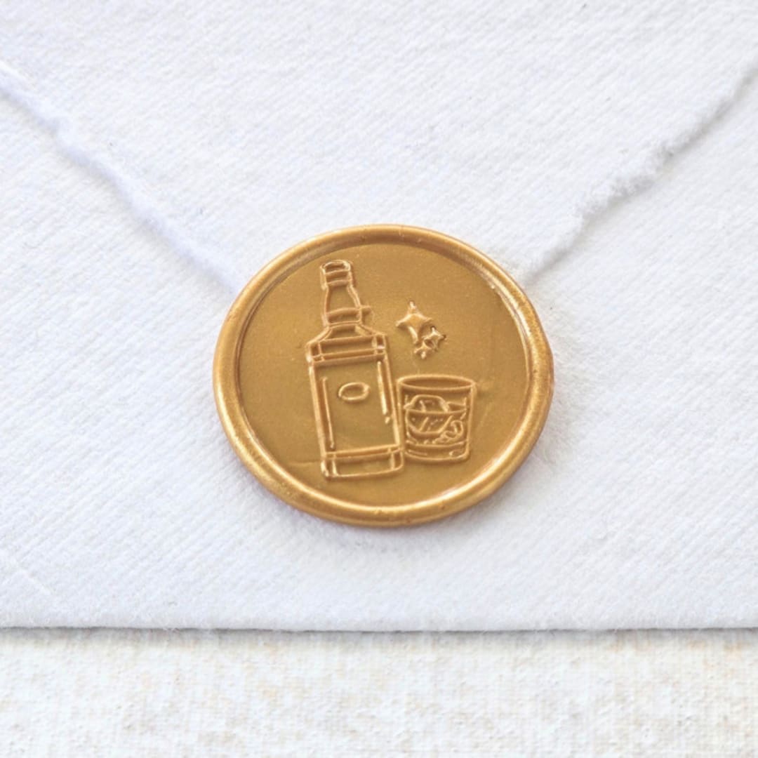 "Bourbon- Honey- Set of 25 Hand-crafted Wax Seals" - Wax Seals in yellow by Inkspiringletters