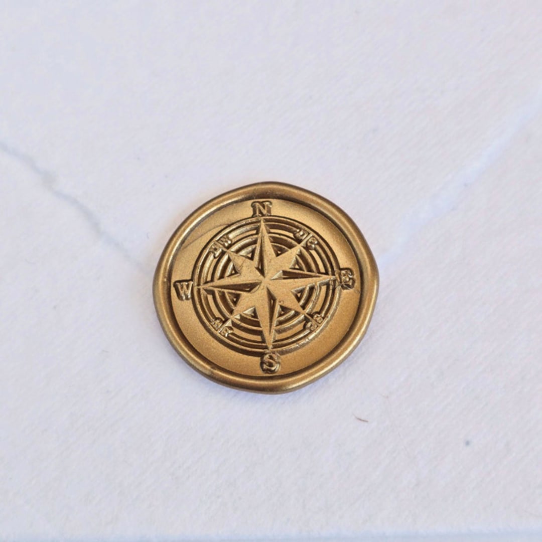 "Nautical Compass- Customizable Color- Set of 25 Hand-crafted Wax Seals" - Wax Seals in multicolor by Inkspiringletters